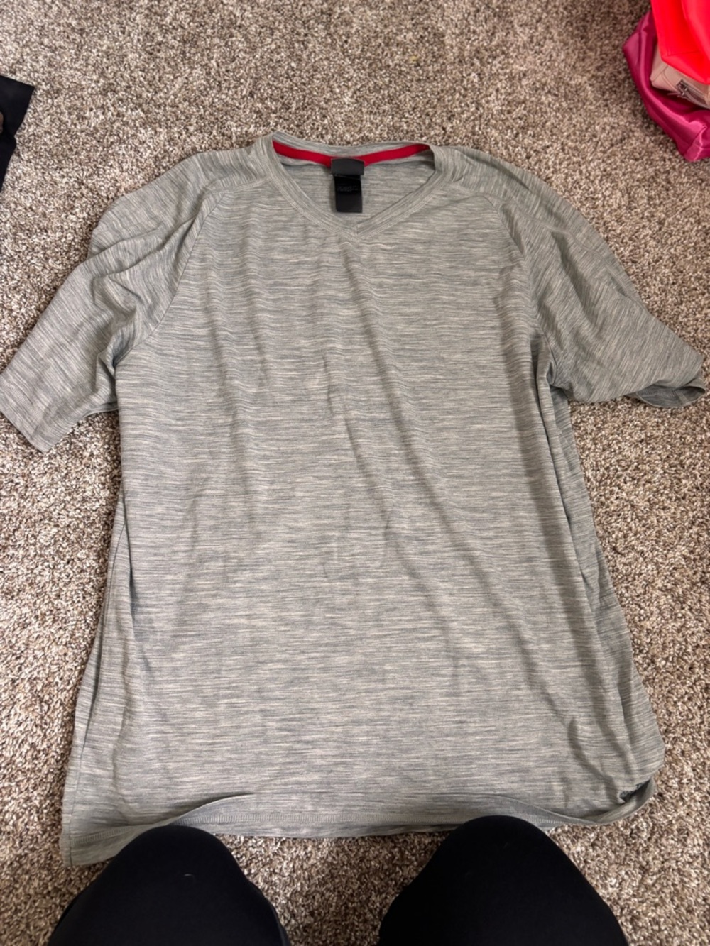The North Face Men's Heather Gray Short Sleeve V‑Neck Tee